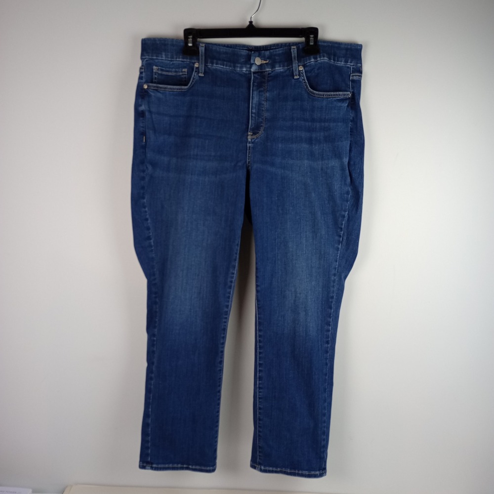 NYDJ Womens 1X Blue Sheri Slim Lift Tuck Waist-Match Stretch Ankle Jeans
